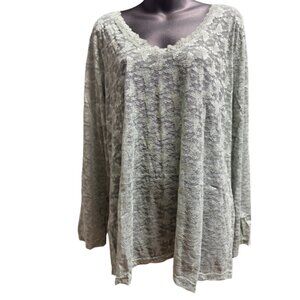 A Rare Bird sage green lace mesh top. L/XL